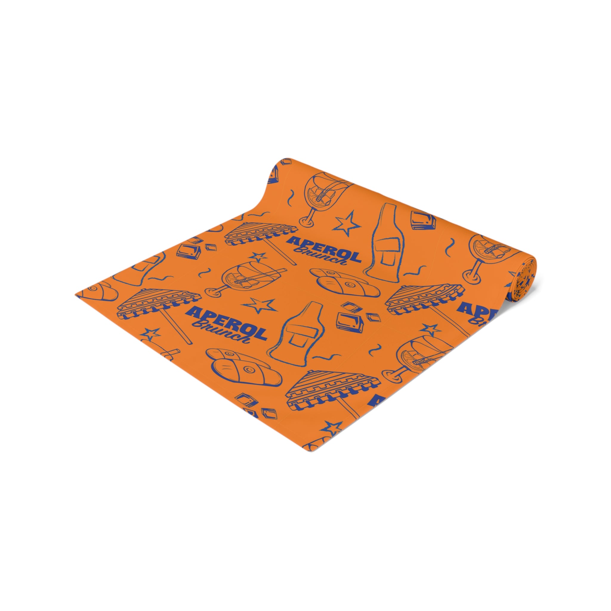 Aperol Brunch Table Runner — Orange Citrus Summer Decor