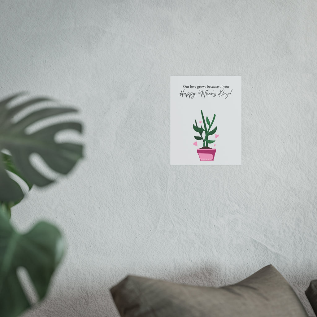 Mother's Day Plant Poster for Painting | "Our love grows because of you" - a gift for mom
