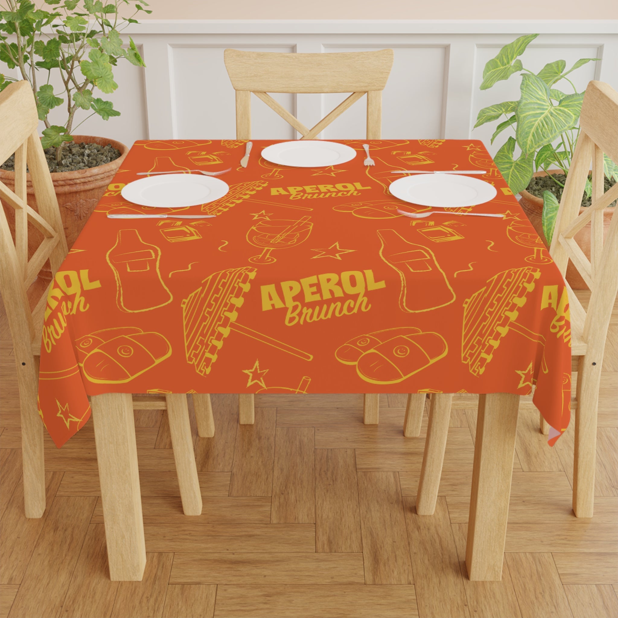 Aperol Brunch Tablecloth - Orange and Yellow Brunch Collection Inspired Design