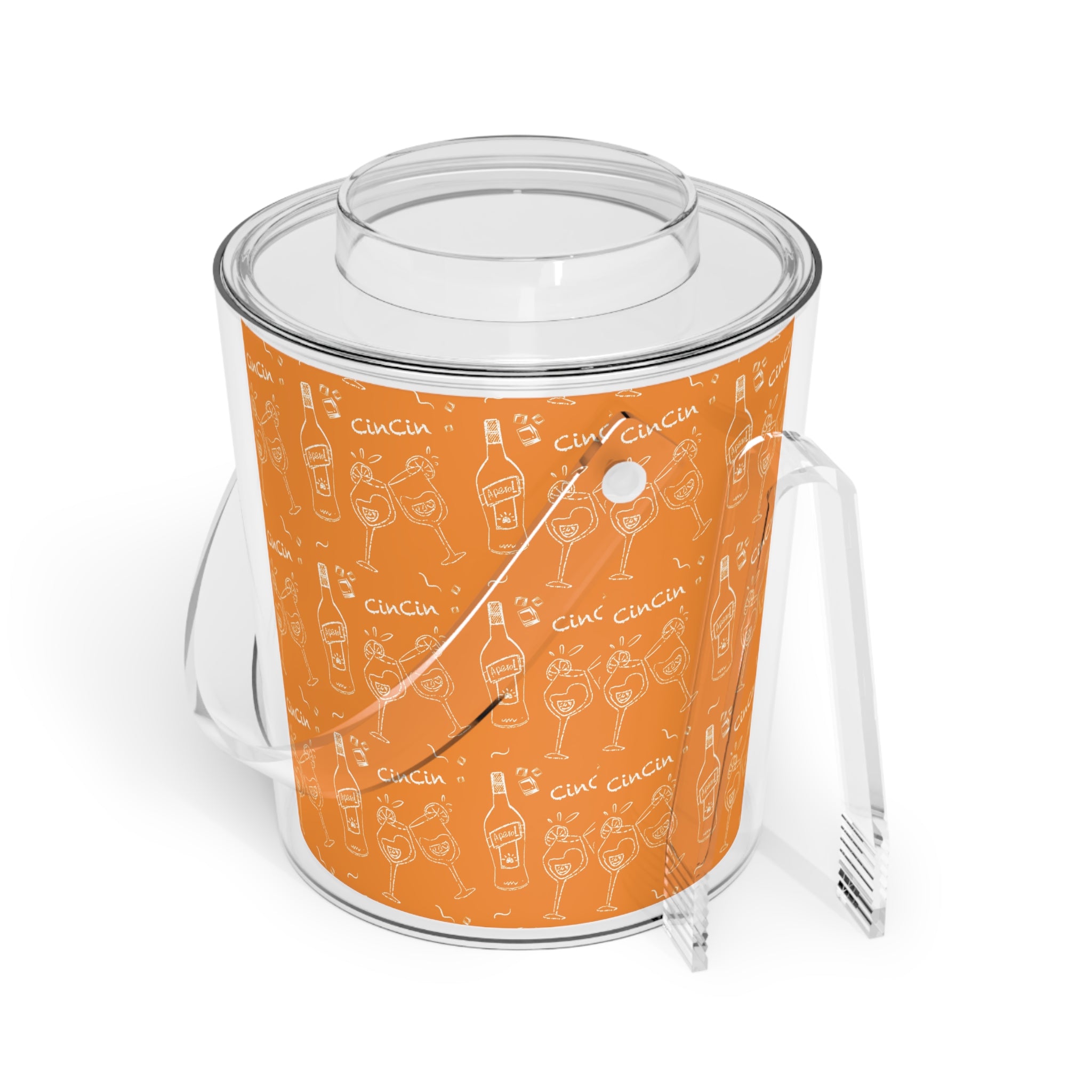 Cin Cin Ice Bucket with Tongs – Orange Cin Cin Collection Inspired Design