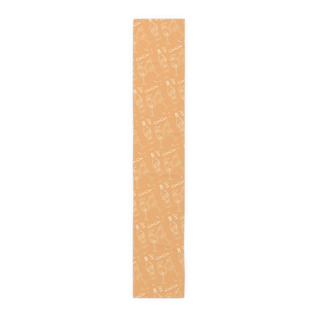 Cin Cin Spritz Table Runner — Orange Citrus Cocktail Pattern