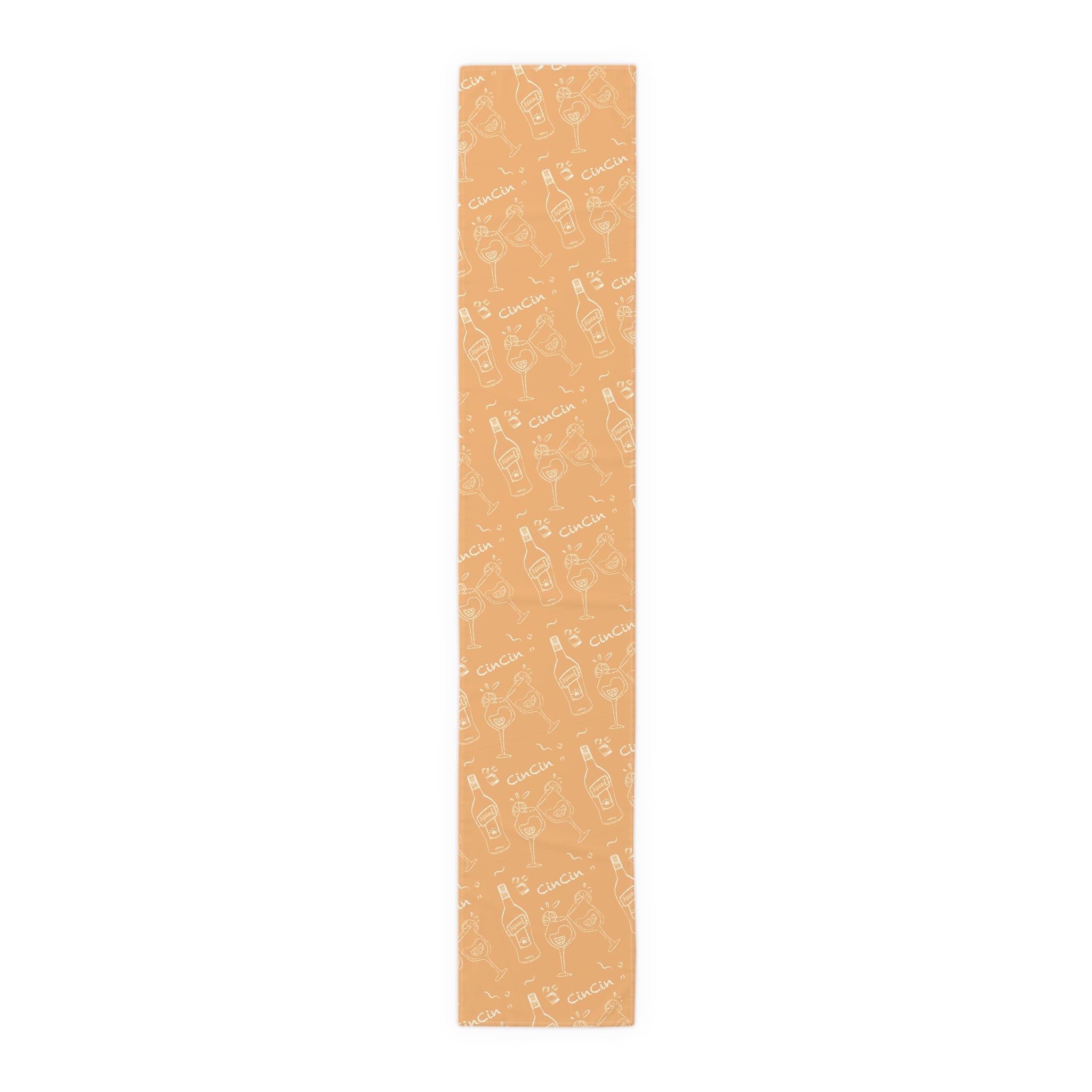 Cin Cin Spritz Table Runner — Orange Citrus Cocktail Pattern