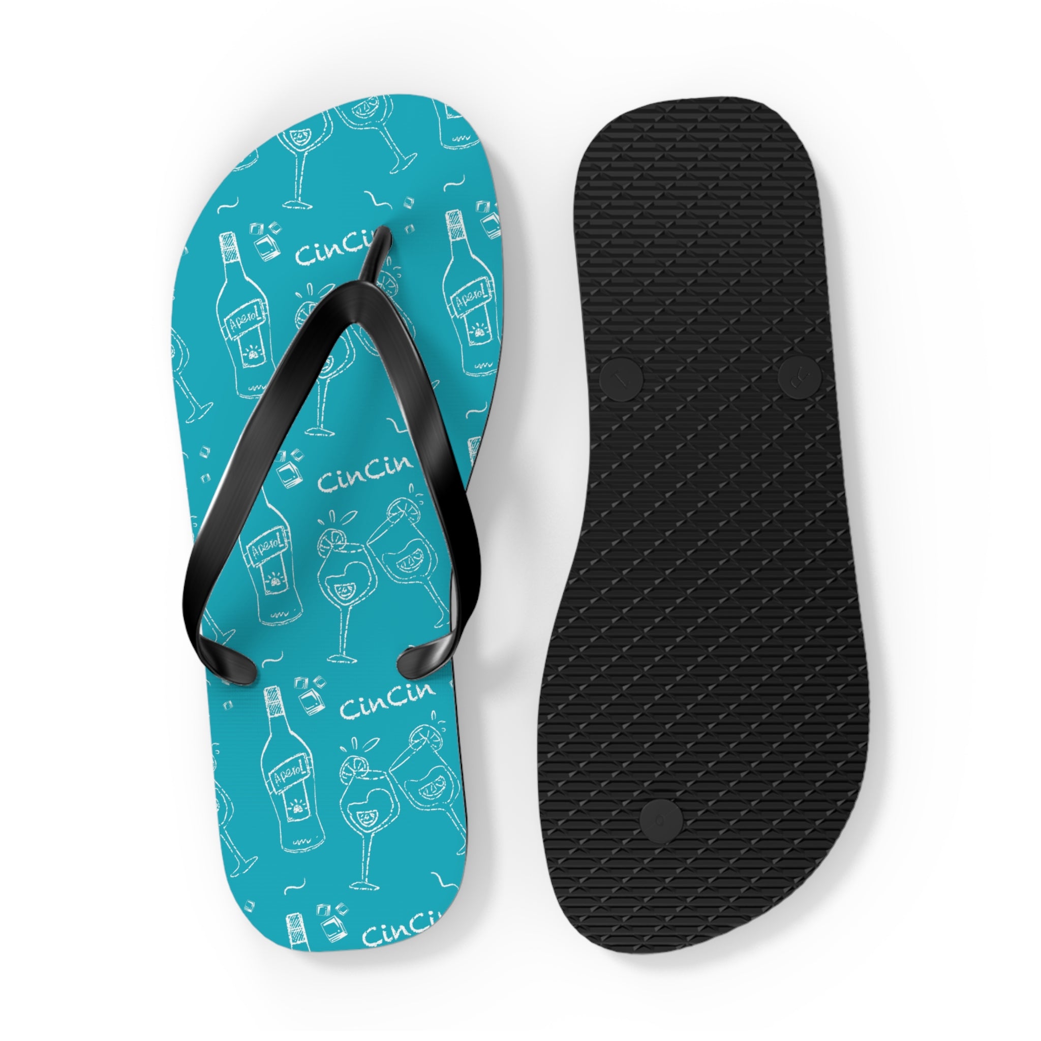 CinCin Turquoise Flip Flops – Turquoise Cin Cin Brunch Collection Inspired Design