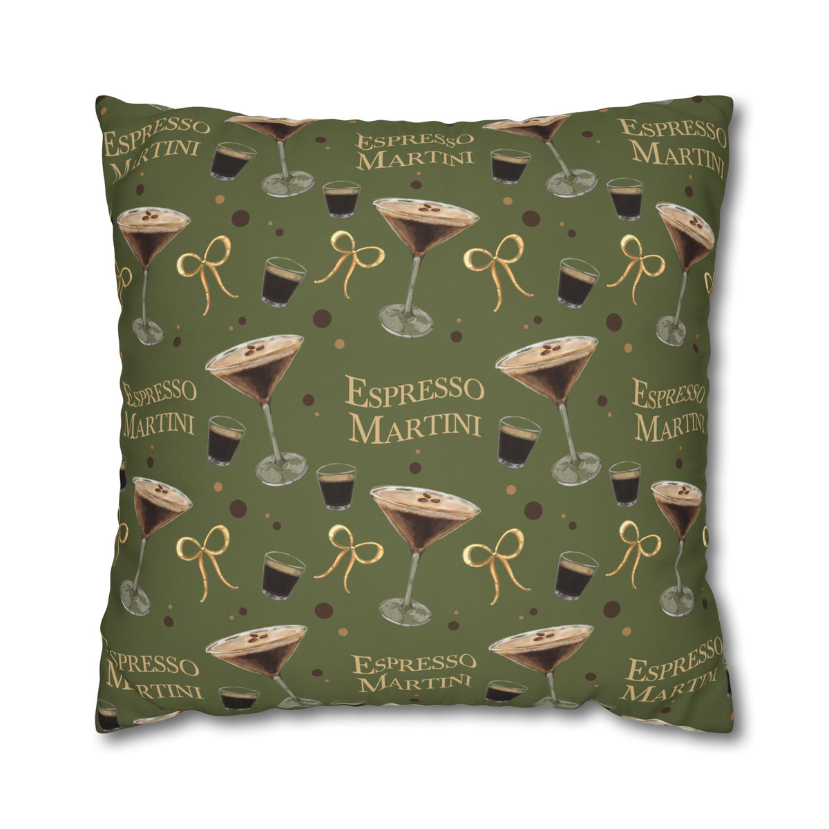 Espresso Martini Pillowcase — Olive Green Espresso Collection Inspired Design
