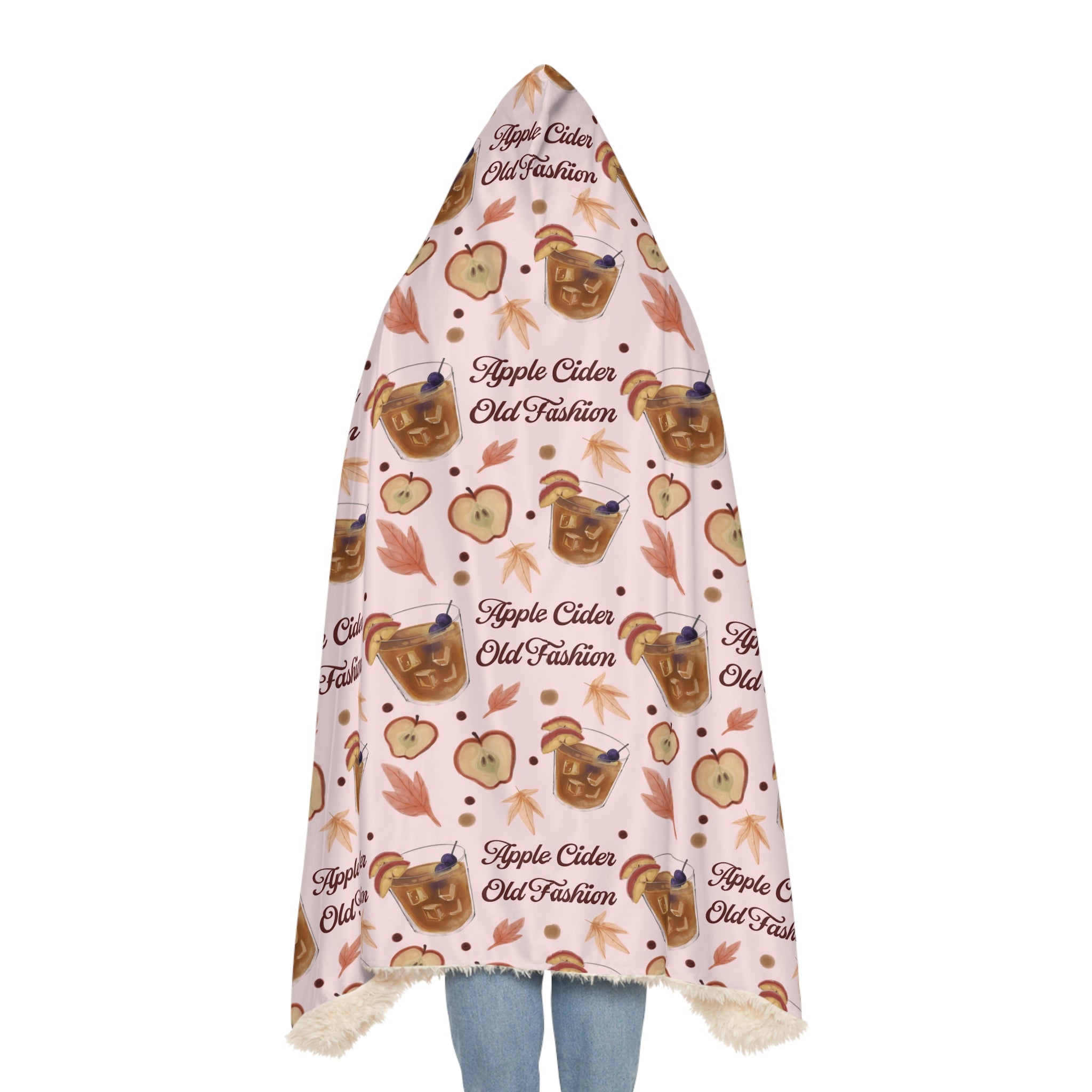 Apple Cider Old Fashion Hooded Throw Blanket – Light Pink Apple Cider Collection Inspired Design