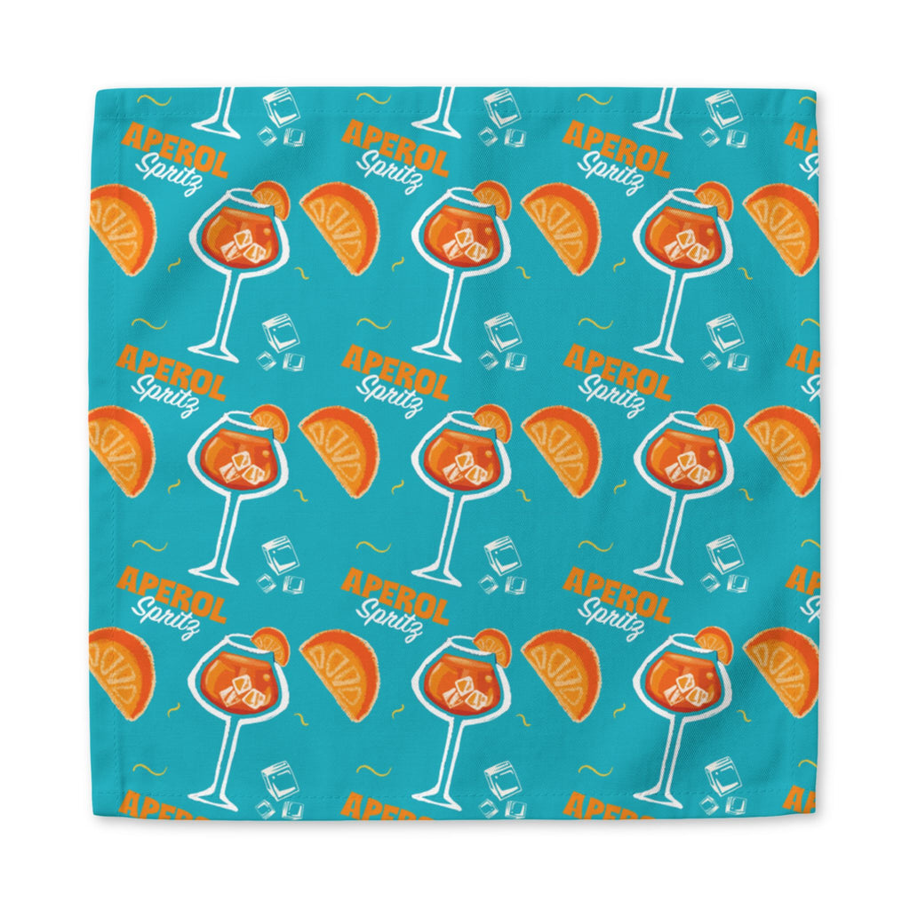 Aperol Spritz Cotton Napkin — Turquoise Citrus Brunch Table Decor