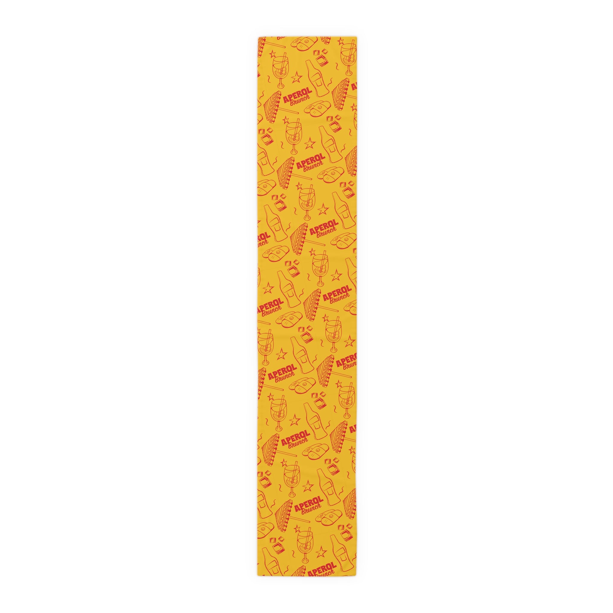 Aperol Brunch Table Runner — Yellow Citrus Summer Decor