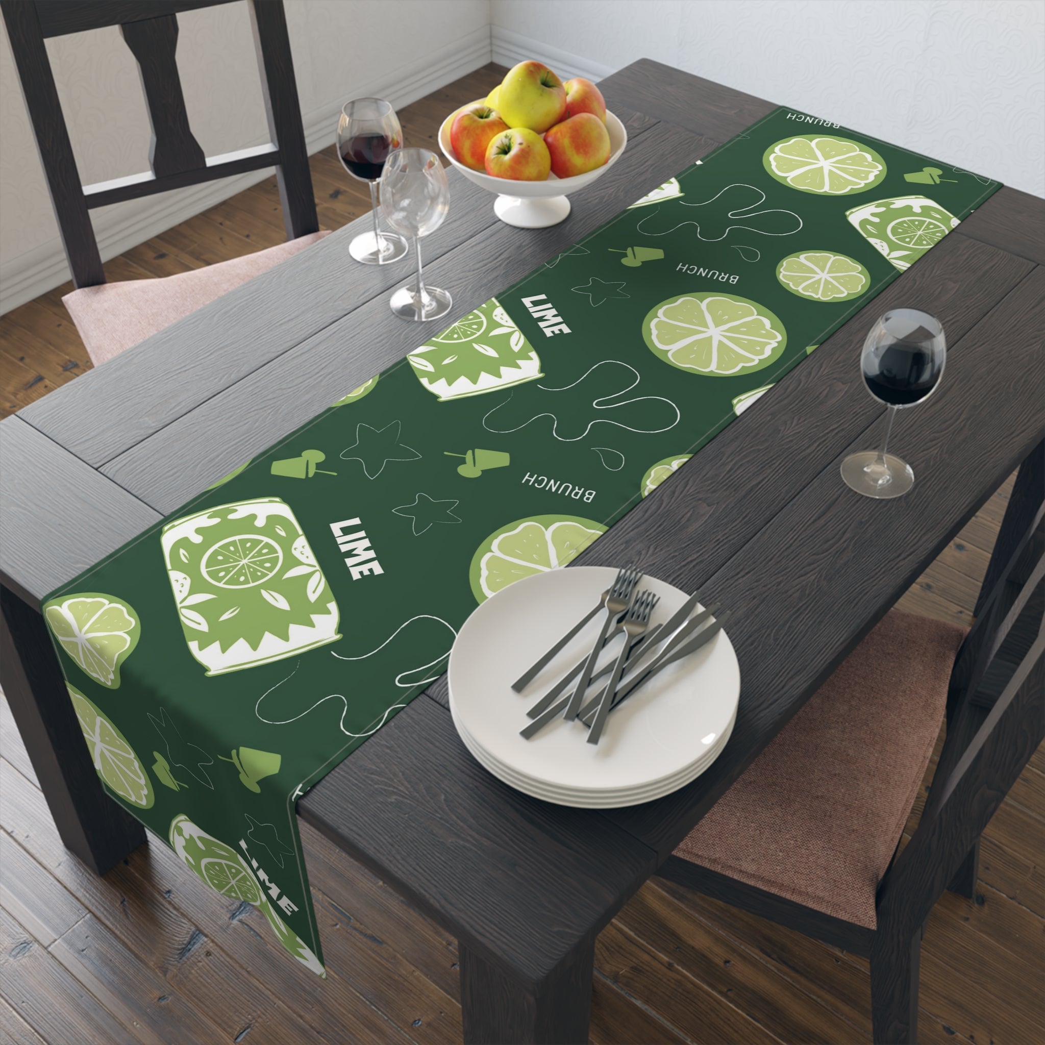 Lime Brunch Table Runner – Citrus Summer Table Decor