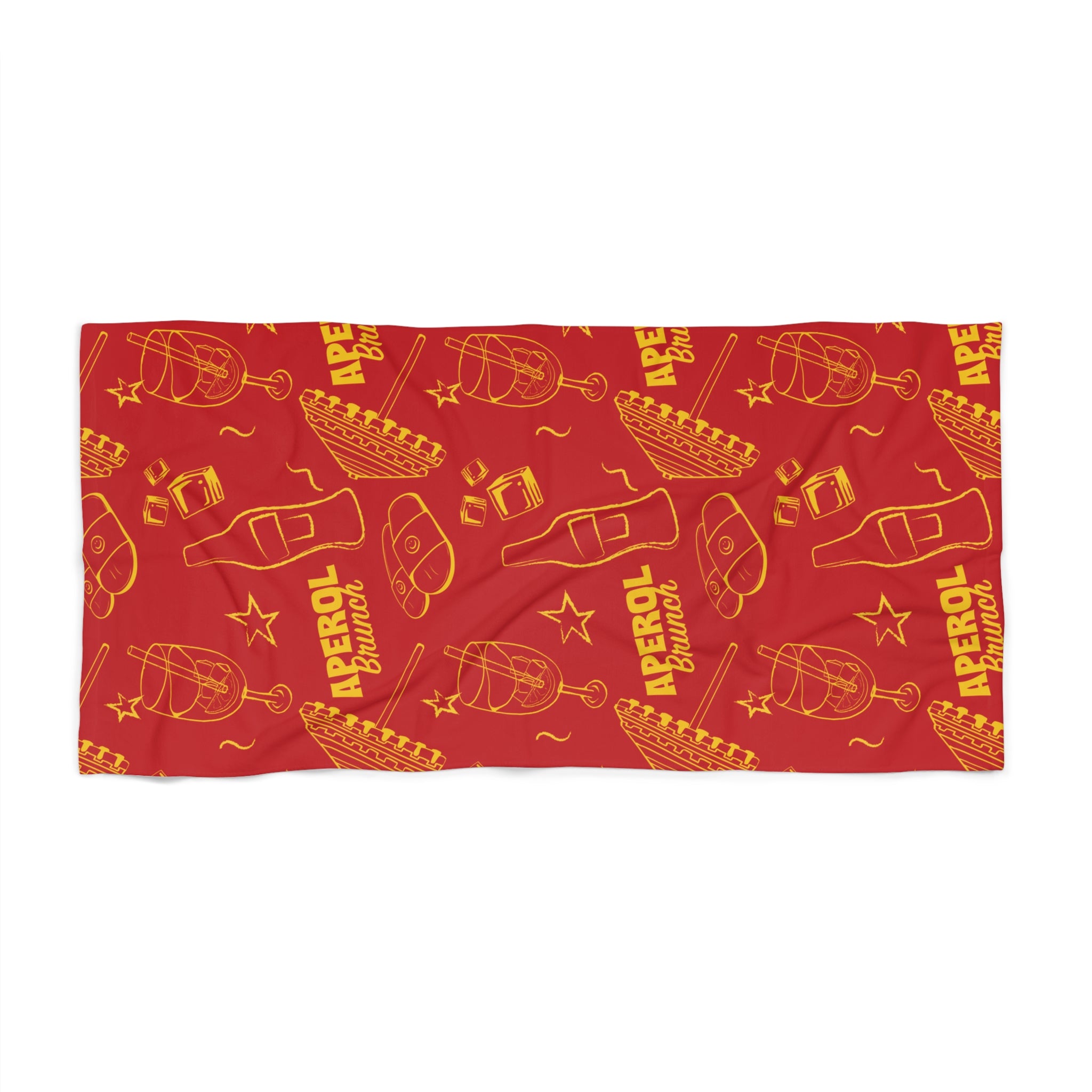 Aperol Brunch Beach Towel – Red Aperol Inspired Design