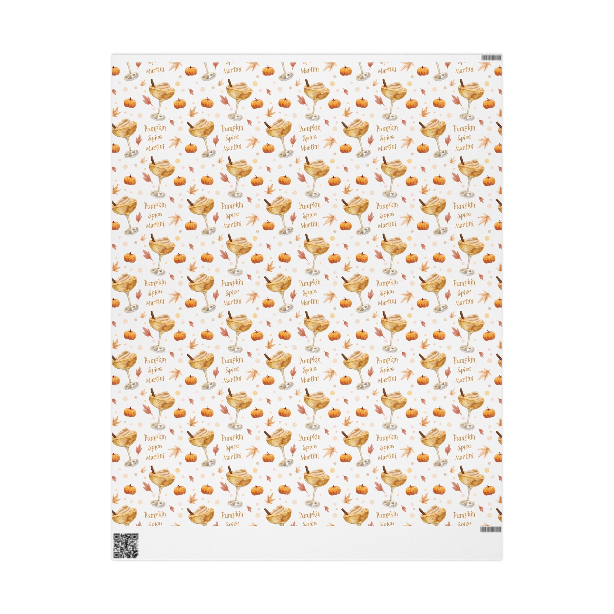 Pumpkin Spice Martini Wrapping Paper Roll – White Pumpkin Collection Inspired Design