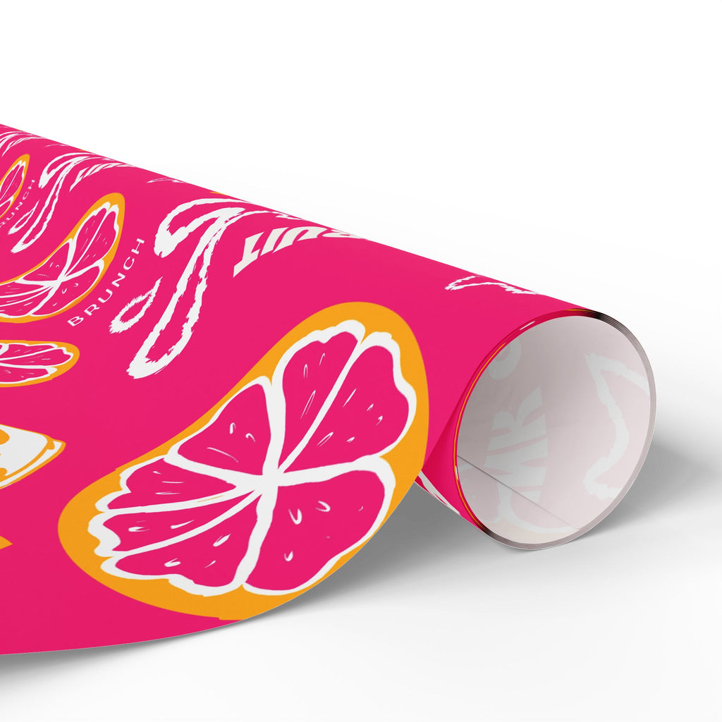 Grapefruit Fruit Brunch Peel Wrapping Paper Roll — Pink Grapefruit Brunch Collection Inspired Design