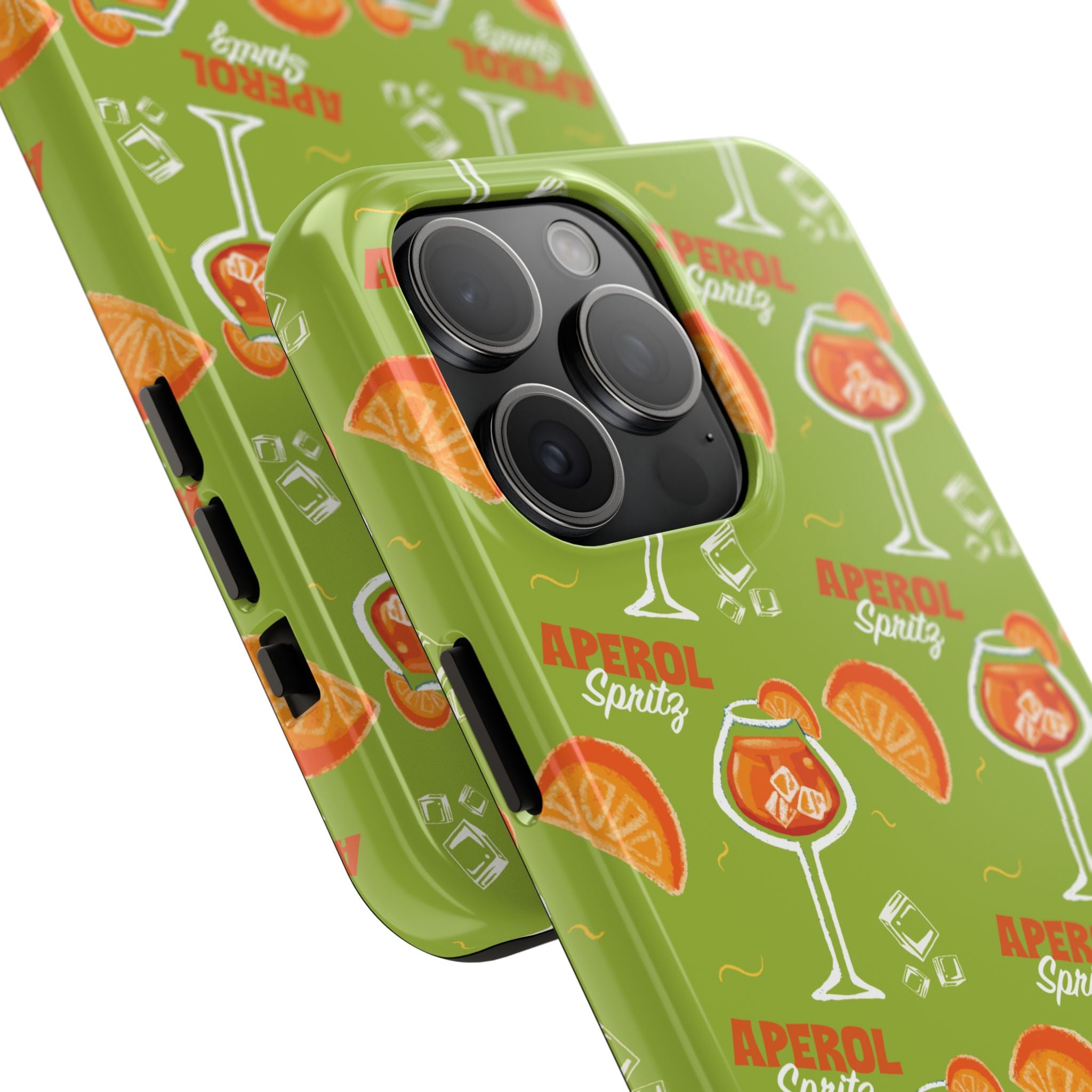 Aperol Spritz Pattern Tough Phone Case — Green Spritz Collection Inspired Design