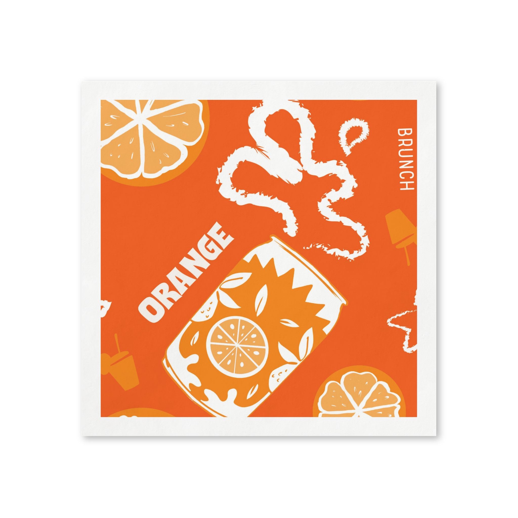 Orange Fruit Brunch Cocktail Napkins – Orange Aperol Napkins