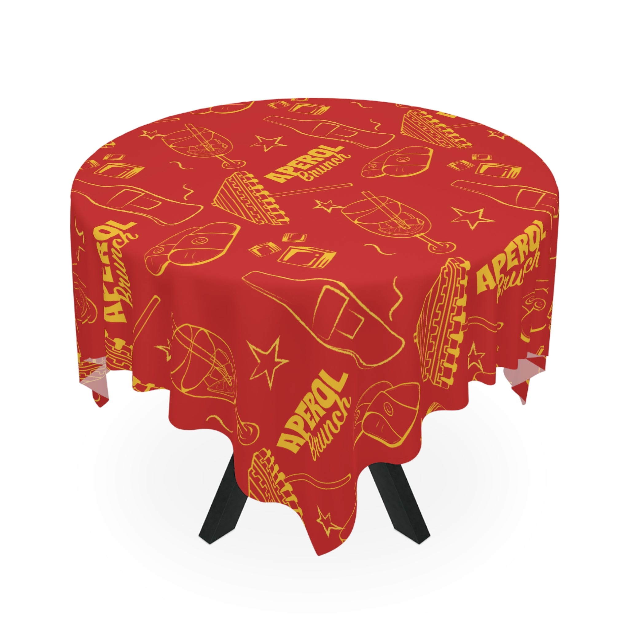 Aperol Brunch Collection Tablecloth — Red Brunch Inspired Design