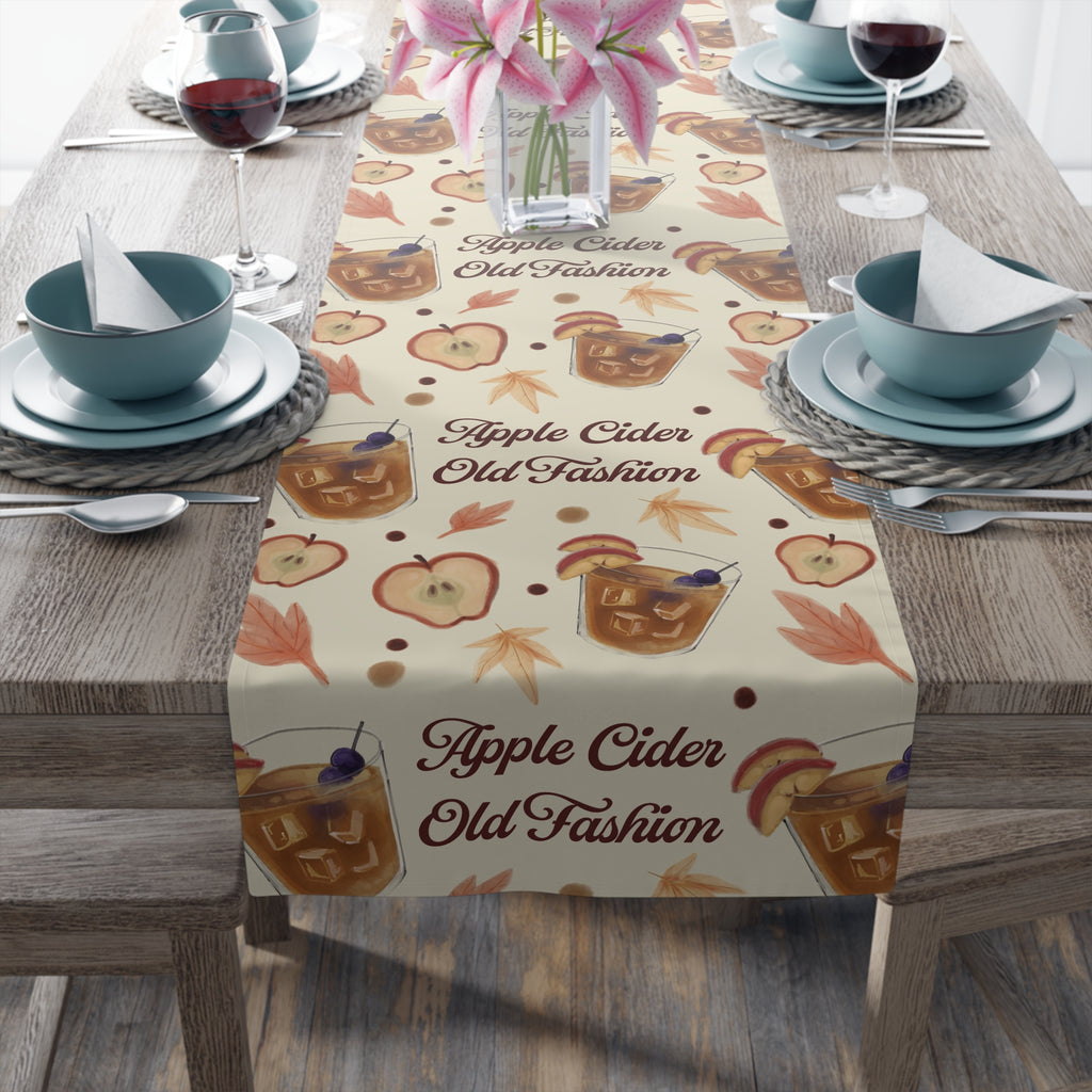 Apple Cider Old Fashioned Table Runner — Beige Apple Cider Collection Inspired Design