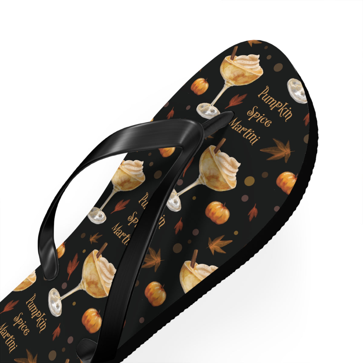 Pumpkin Spice Martini Flip Flops — Black Pumpkin Collection Inspired Design