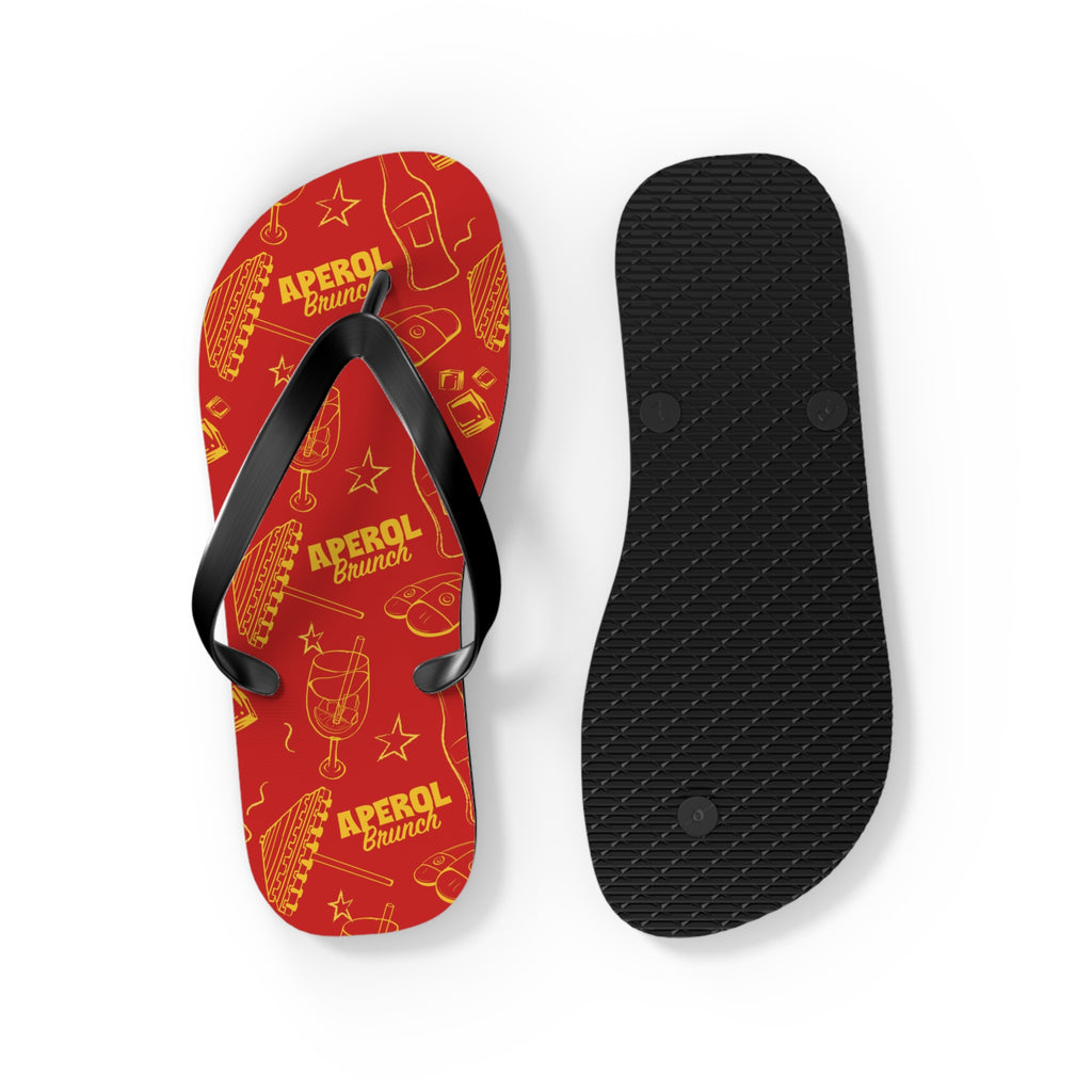 Aperol Brunch Flip Flops – Red Brunch Inspired Design