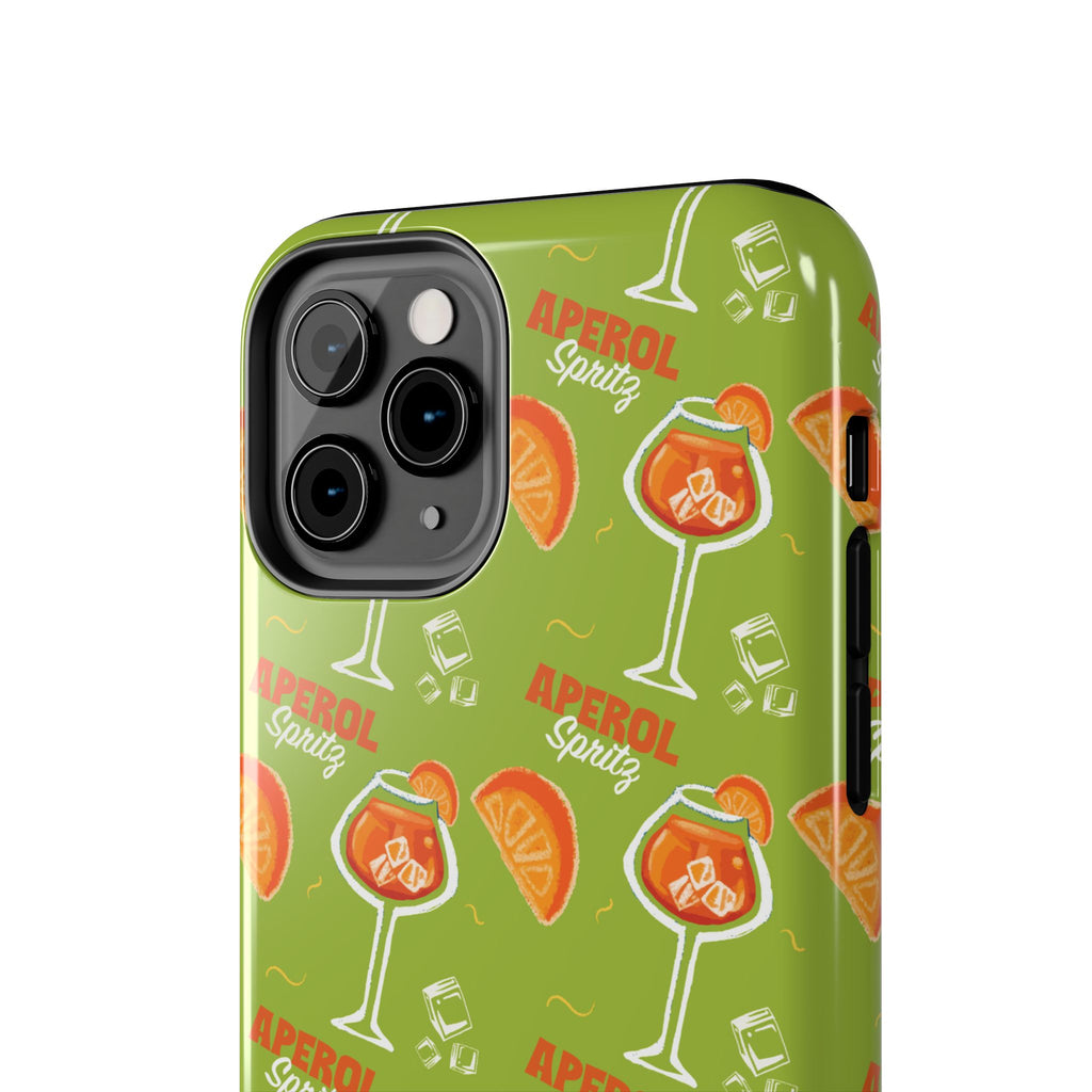 Aperol Spritz Pattern Tough Phone Case — Green Spritz Collection Inspired Design