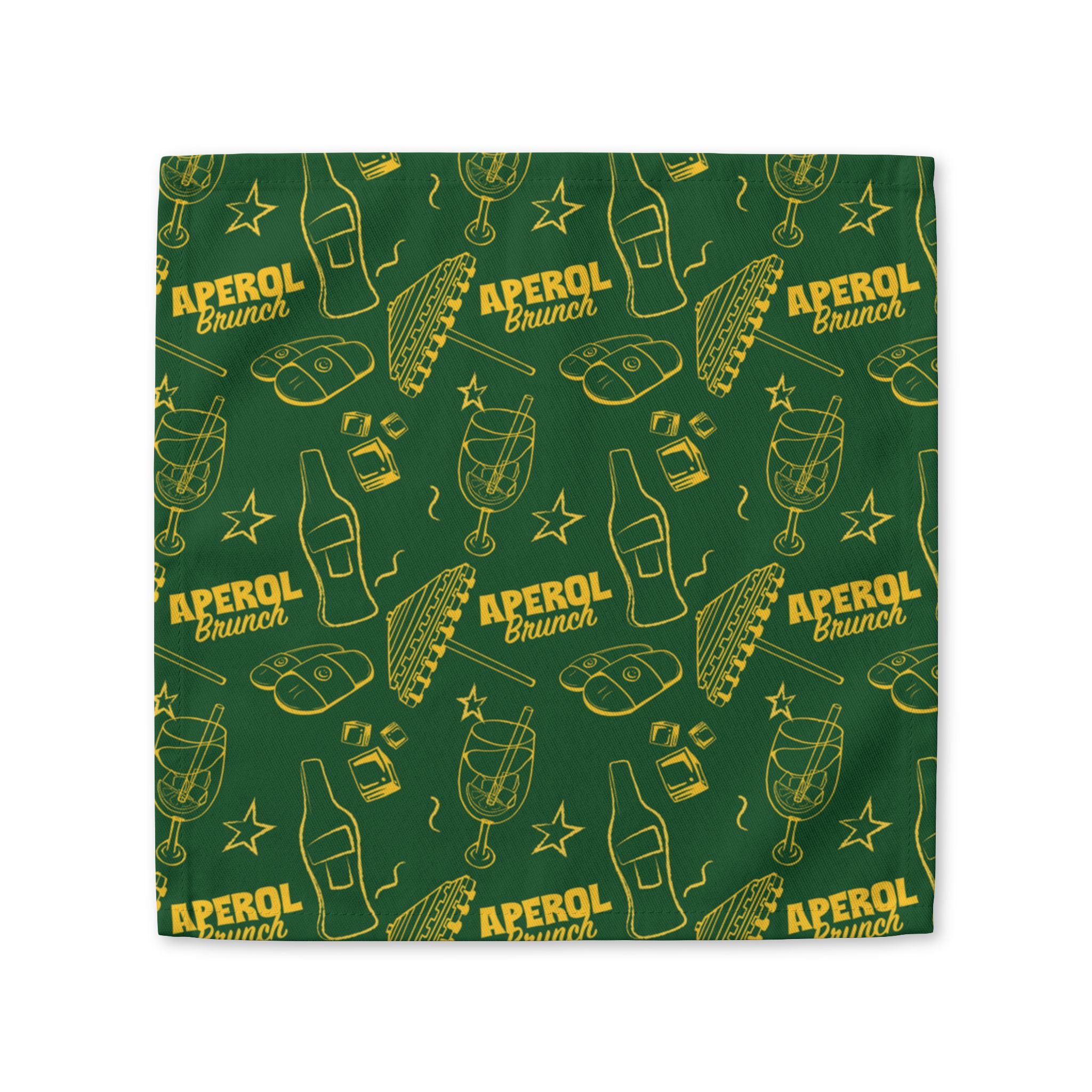 Aperol Brunch Cotton Napkin — Green Summer Table Style