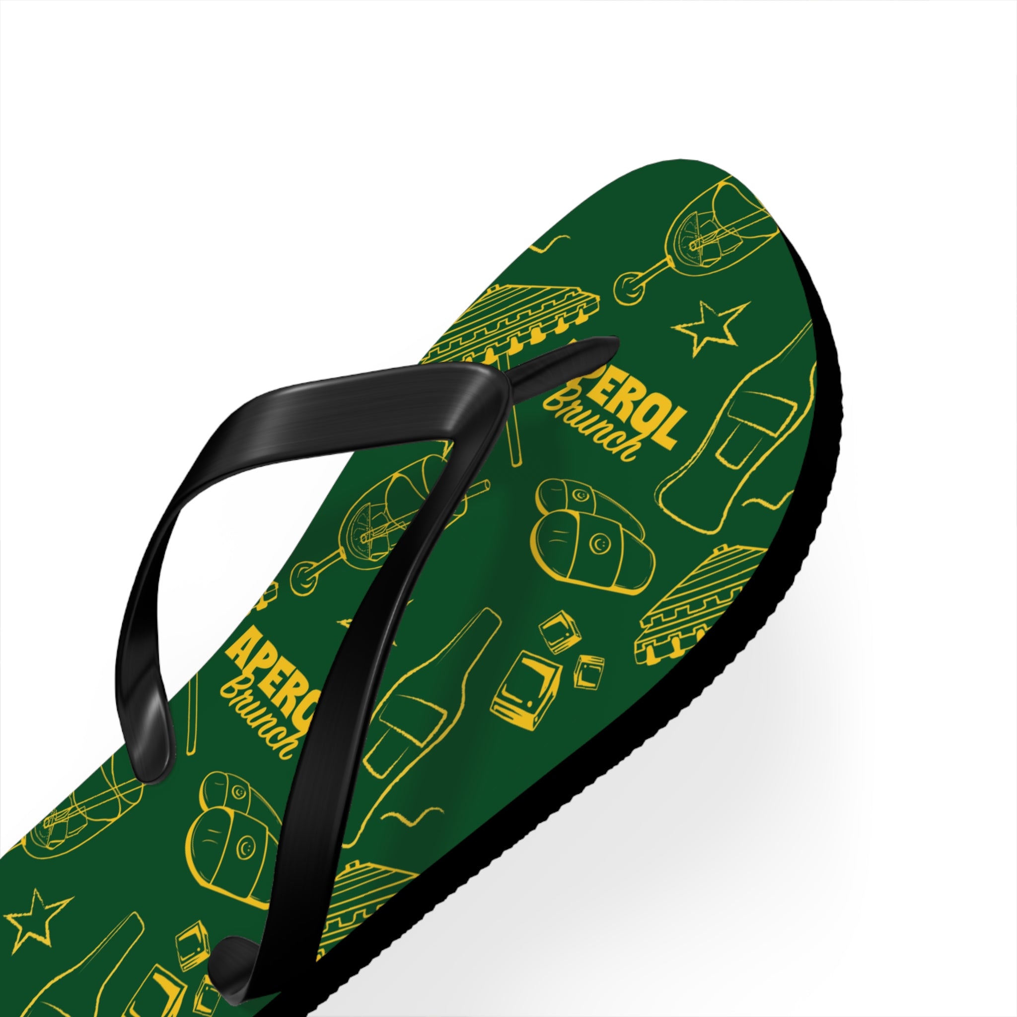 Aperol Spritz Flip Flops — Green Brunch Aperol Inspired Design