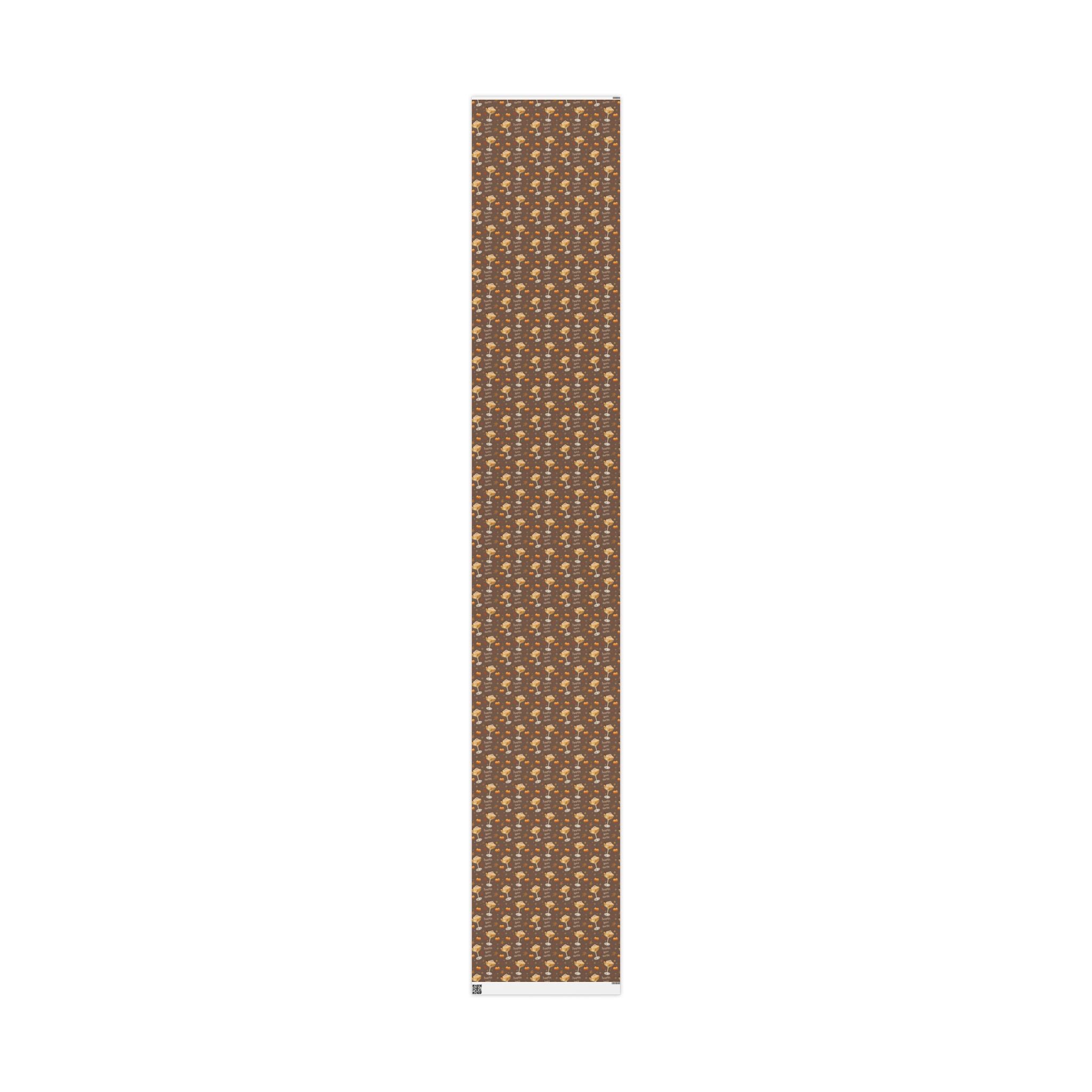 Pumpkin Spice Martini Wrapping Paper Roll – Brown Pumpkin Collection Inspired Design