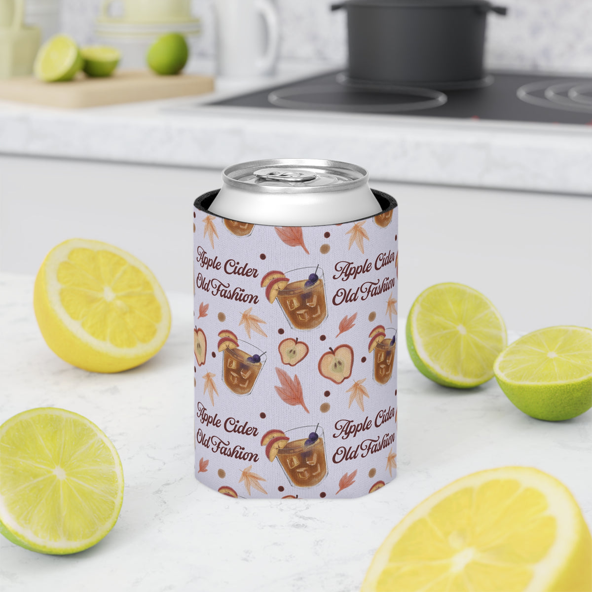 Apple Cider Old Fashioned Can Cooler — Light Violet Apple Cider Collection Inspired Design