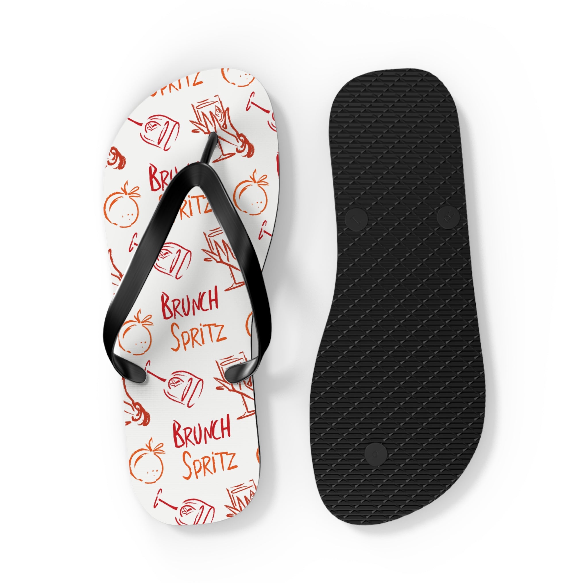 Brunch Spritz Flip Flops — White Brunch Collection Inspired Design