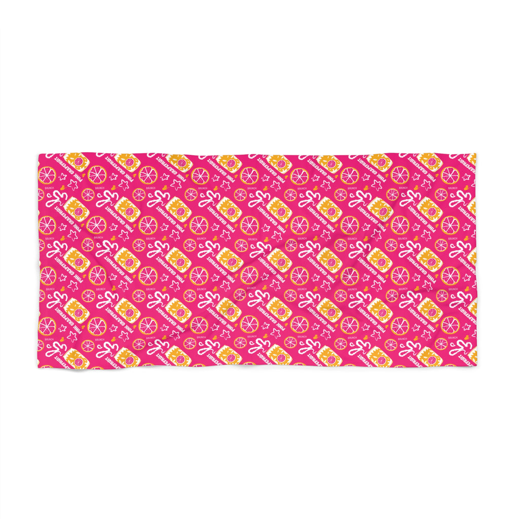 Pink Grapefruit Brunch Beach Towel – Aperol Inspired Summer Towel