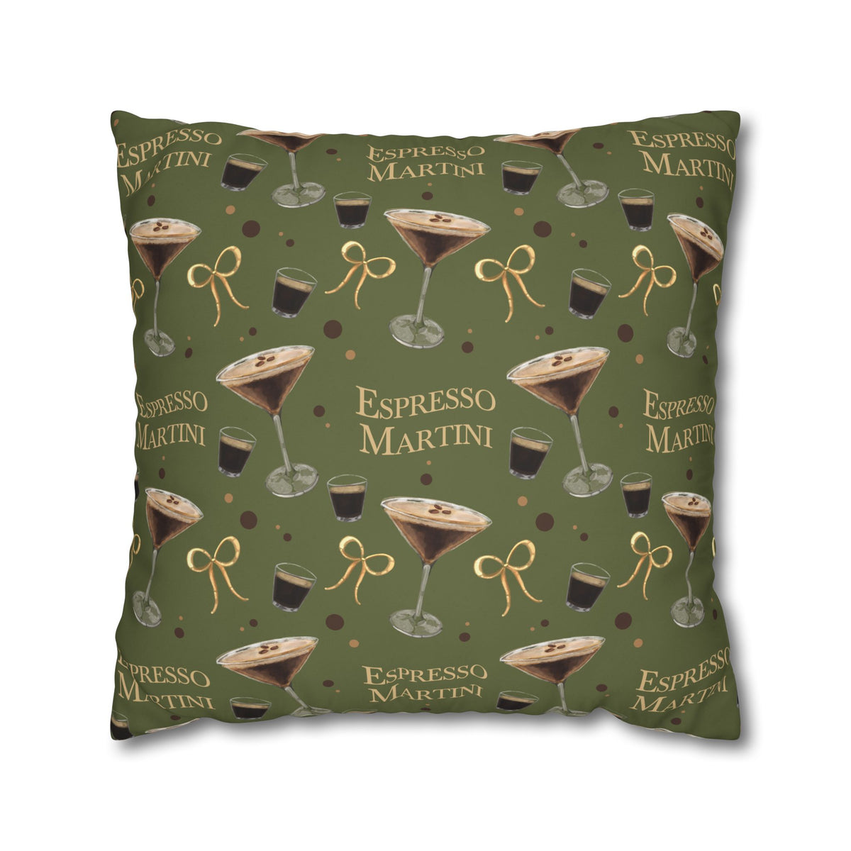 Espresso Martini Pillowcase — Olive Green Espresso Collection Inspired Design