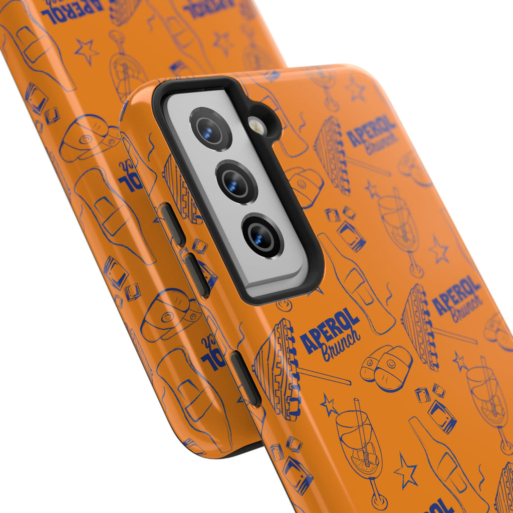 Aperol Brunch Collection Tough Phone Case — Orange and Blue Aperol Inspired Design