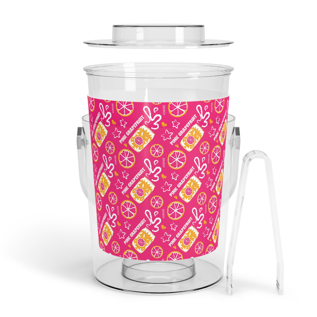 Pink GrapeFruit Fruit Ice Bucket with Tongs — Pink Grapefruit Collection Inspired Design