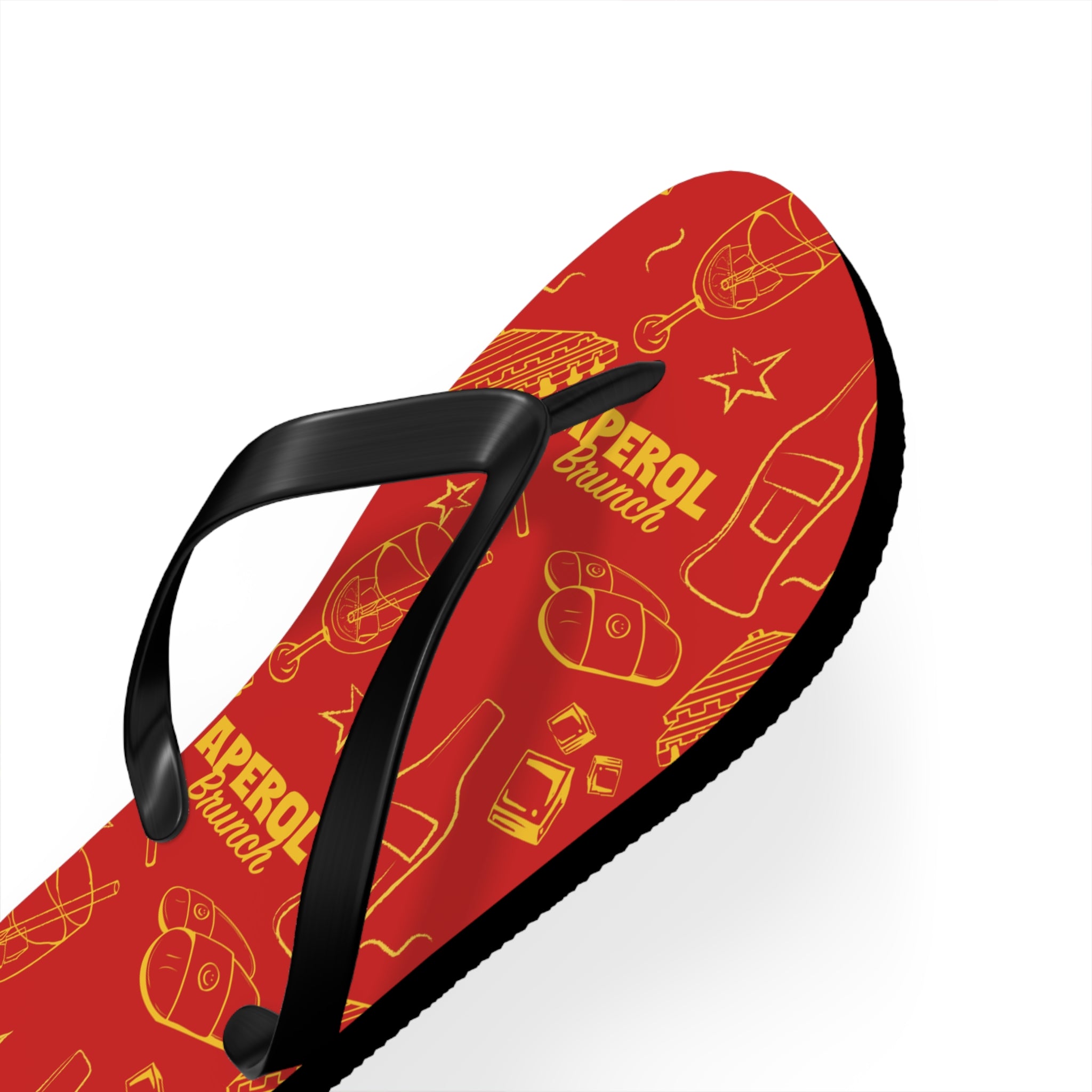 Aperol Brunch Flip Flops – Red Brunch Inspired Design