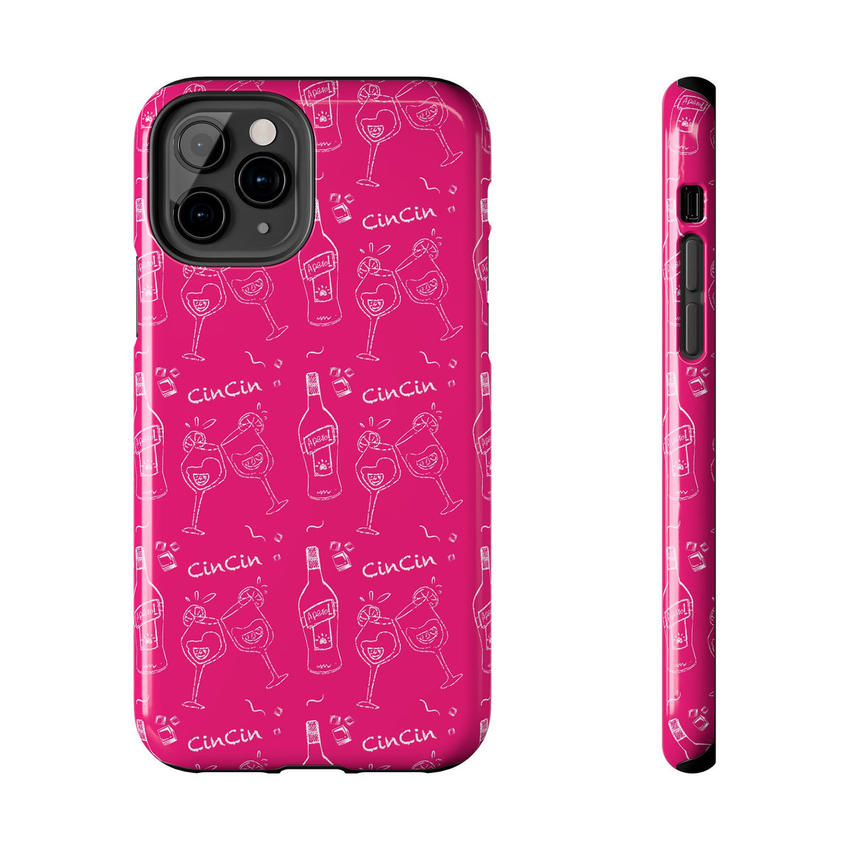 Cin Cin Spritz Tough Phone Case — Magenta Citrus Cocktail Pattern