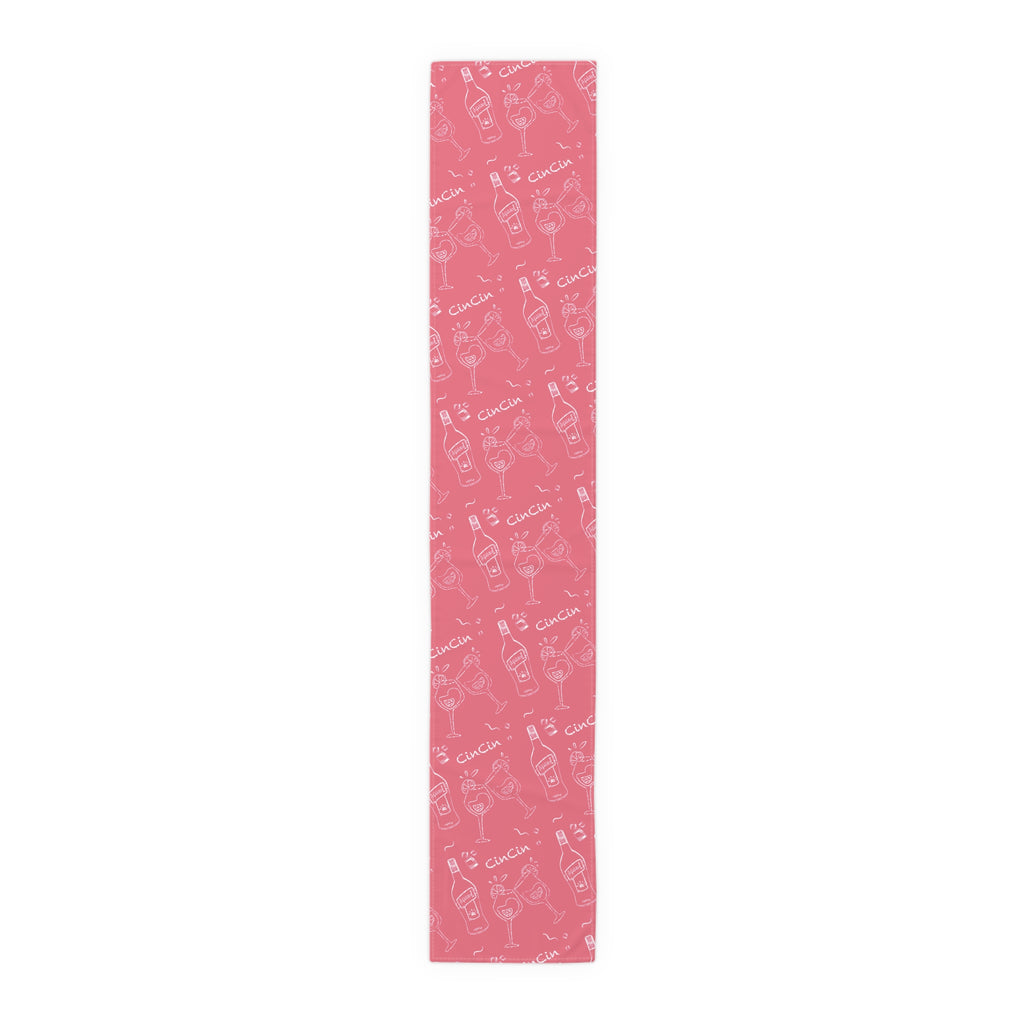 Cin Cin Spritz Table Runner — Magenta Citrus Cocktail Pattern