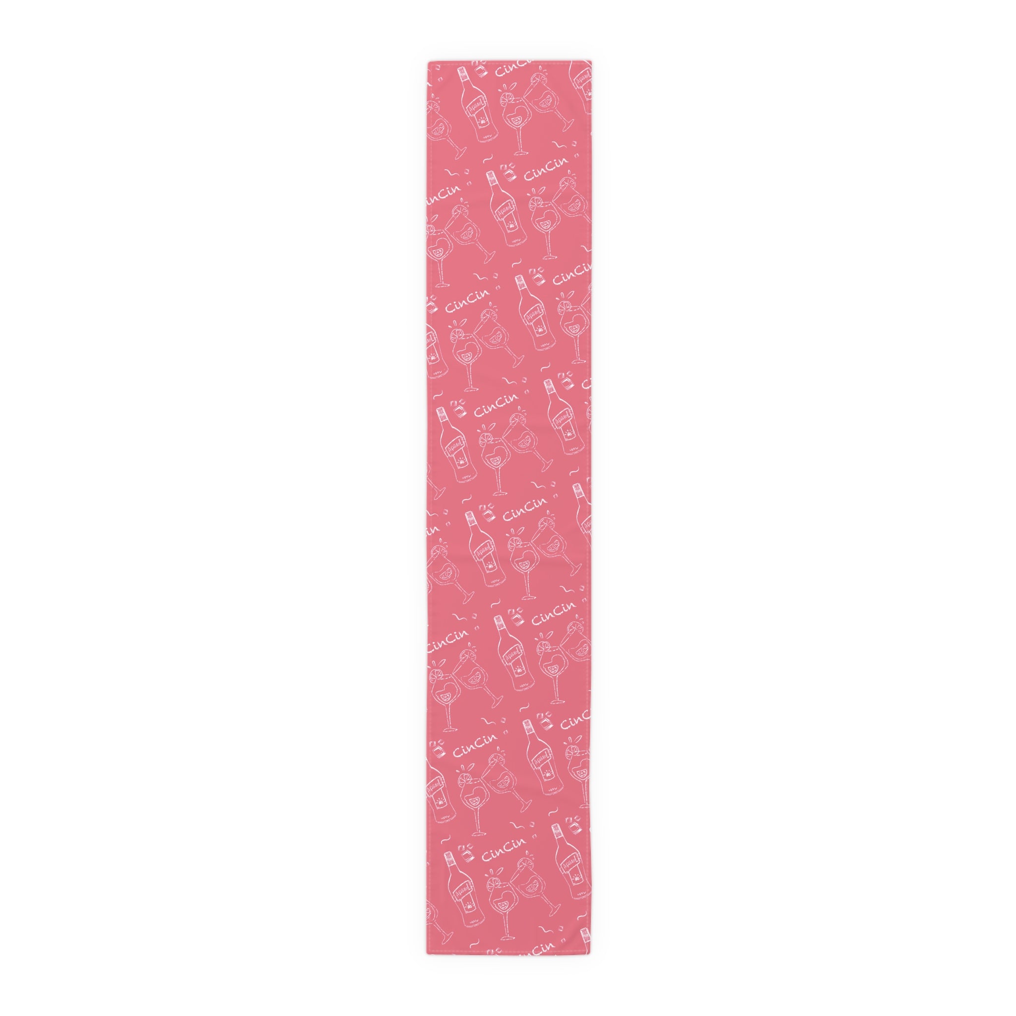 Cin Cin Spritz Table Runner — Magenta Citrus Cocktail Pattern
