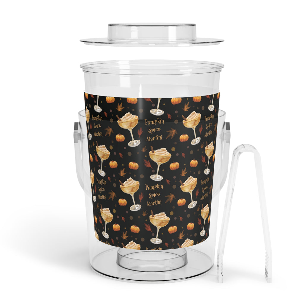 Pumpkin Spice Martini Ice Bucket with Tongs — Black Pumpkin Collection Inspired Design