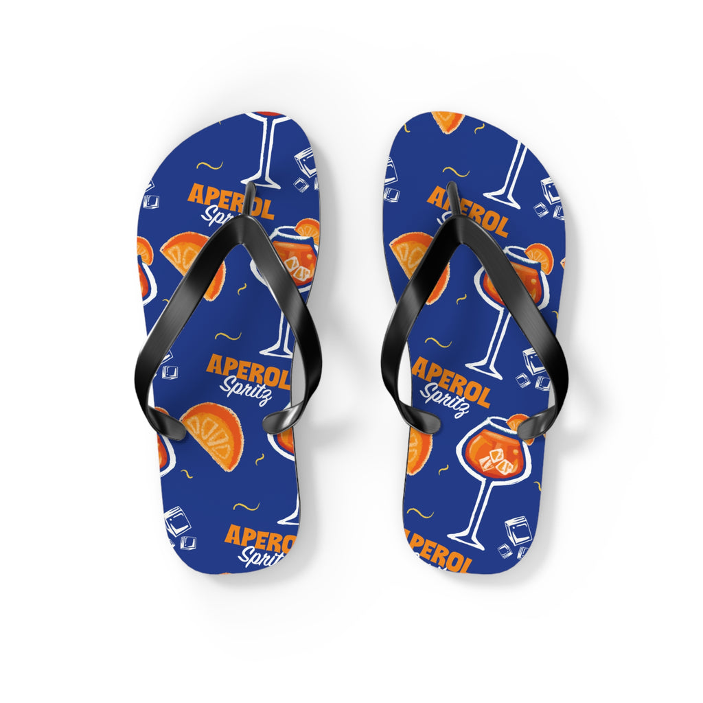 Aperol Spritz Flip Flops — Summer Cocktail Pattern Beach Sandals