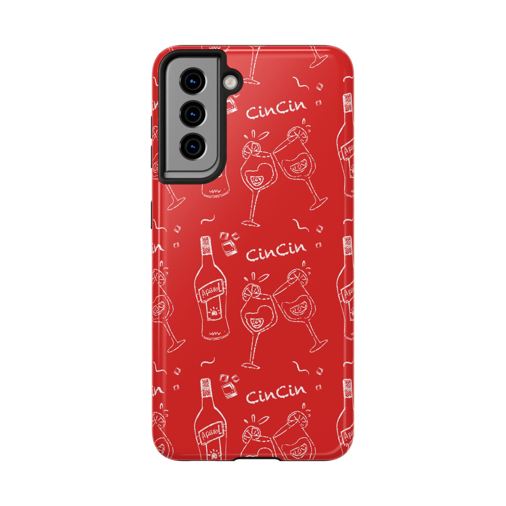 Cin Cin Spritz Tough Phone Case — Red Citrus Cocktail Pattern