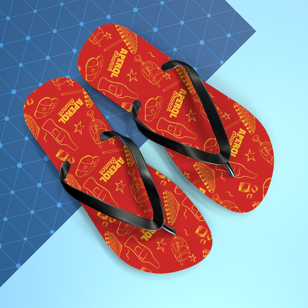 Aperol Brunch Flip Flops – Red Brunch Inspired Design