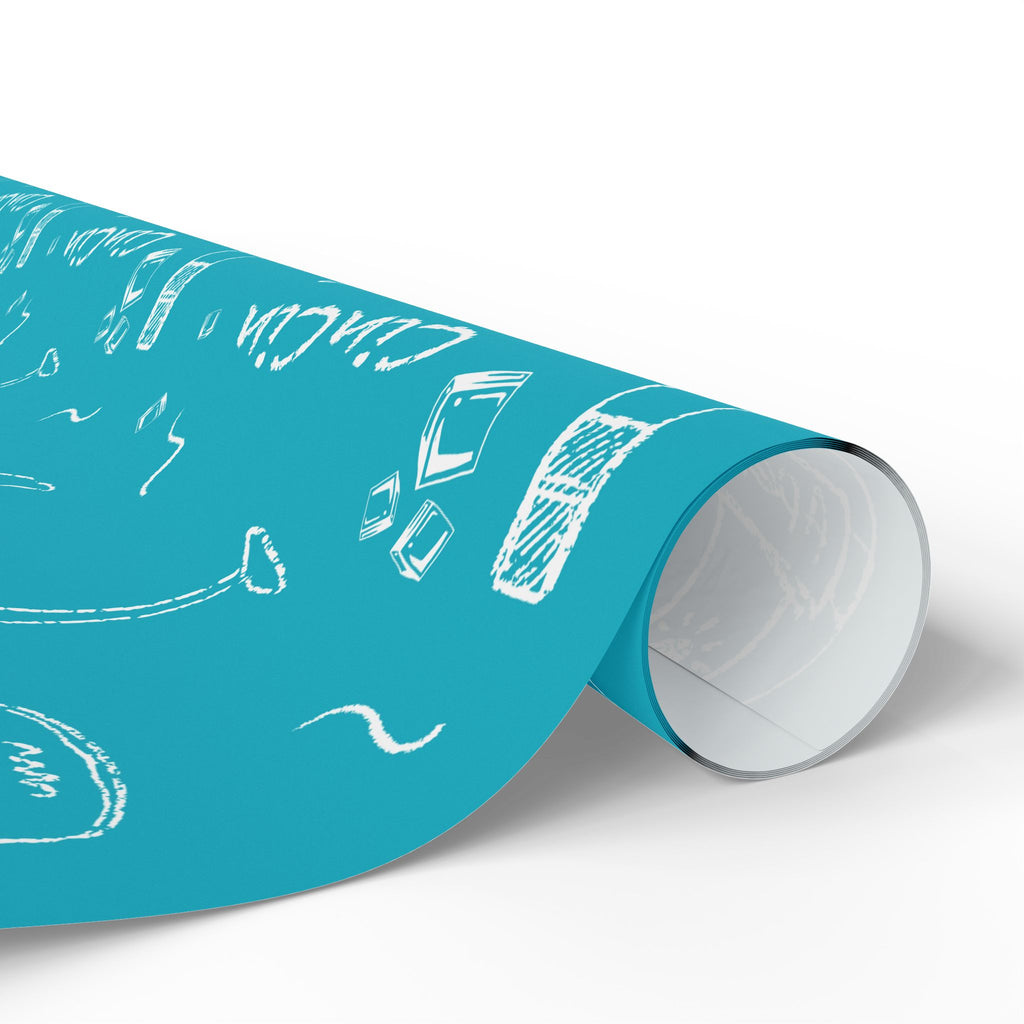 Cin Cin Peel Wrapping Paper Roll — Turquoise Cin Cin Brunch Collection Inspired Design