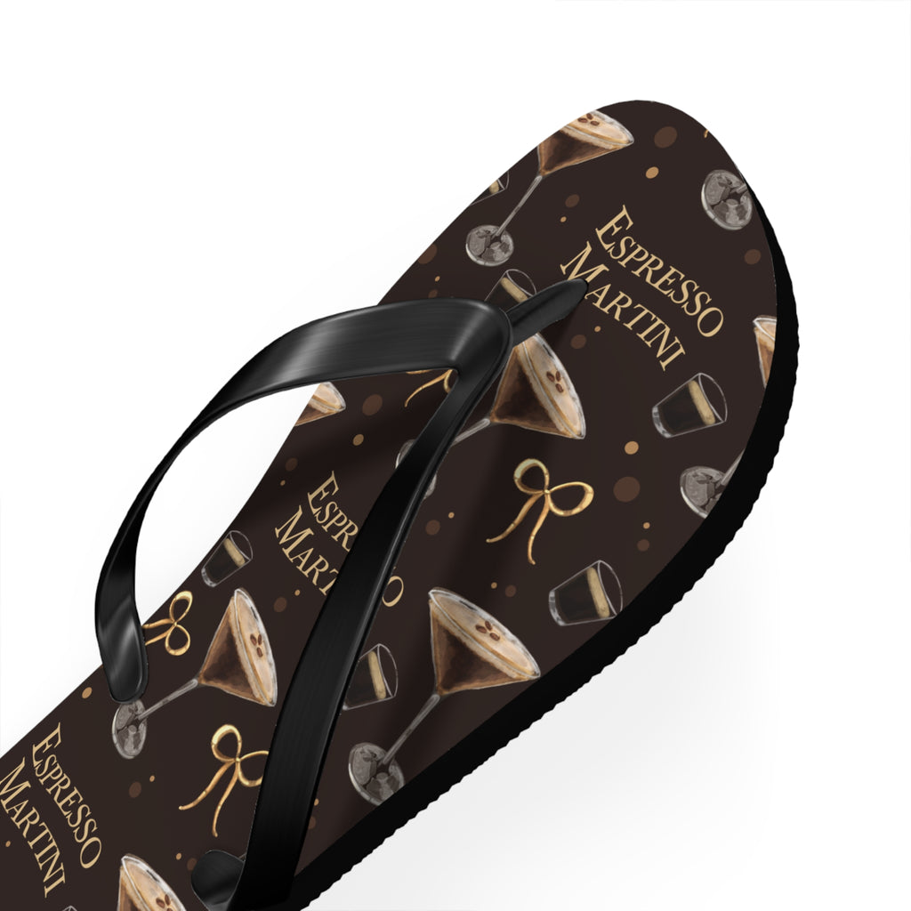 Espresso Martini Flip Flops — Dark Brown Espresso Collection Inspired Design