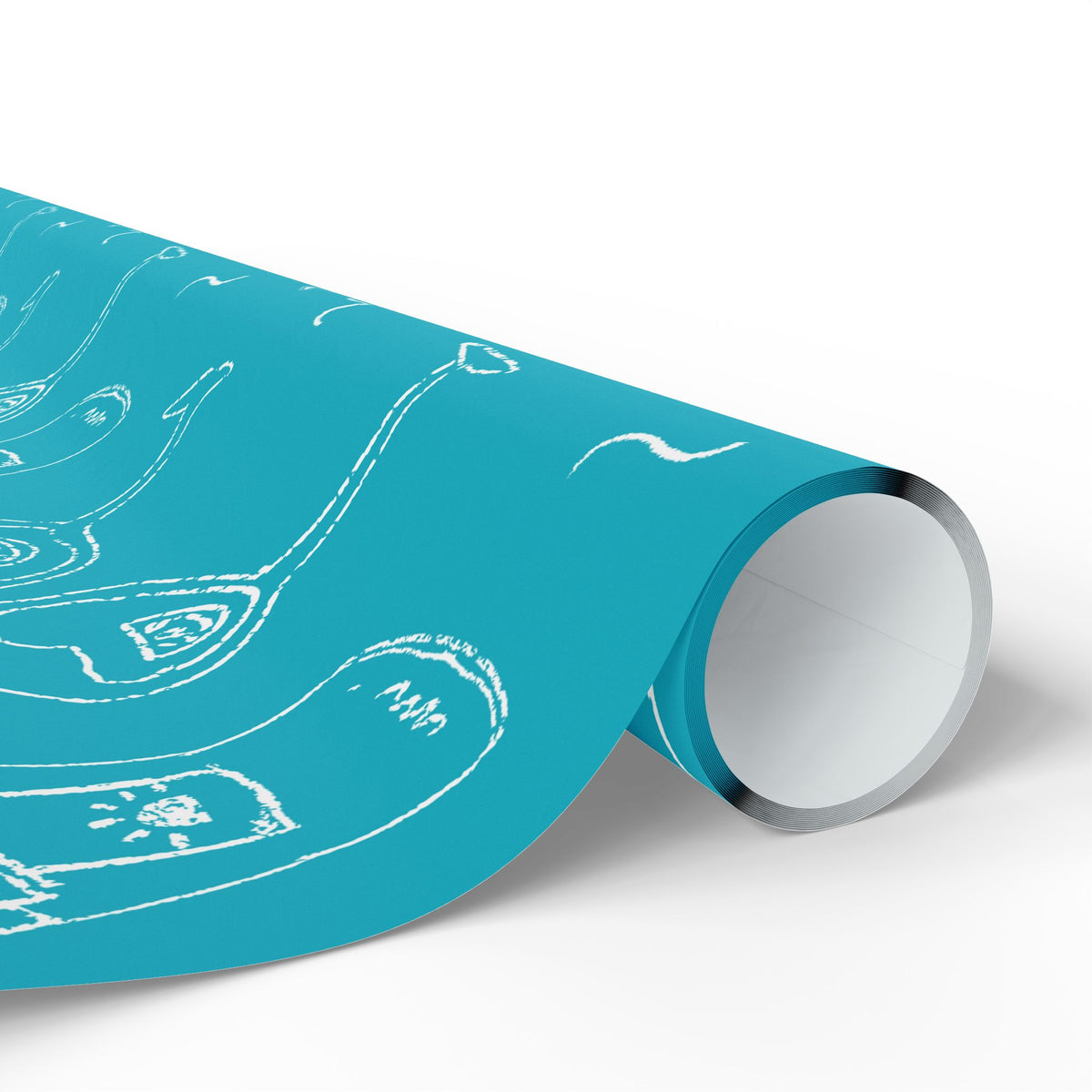 Cin Cin Peel Wrapping Paper Roll — Turquoise Cin Cin Brunch Collection Inspired Design