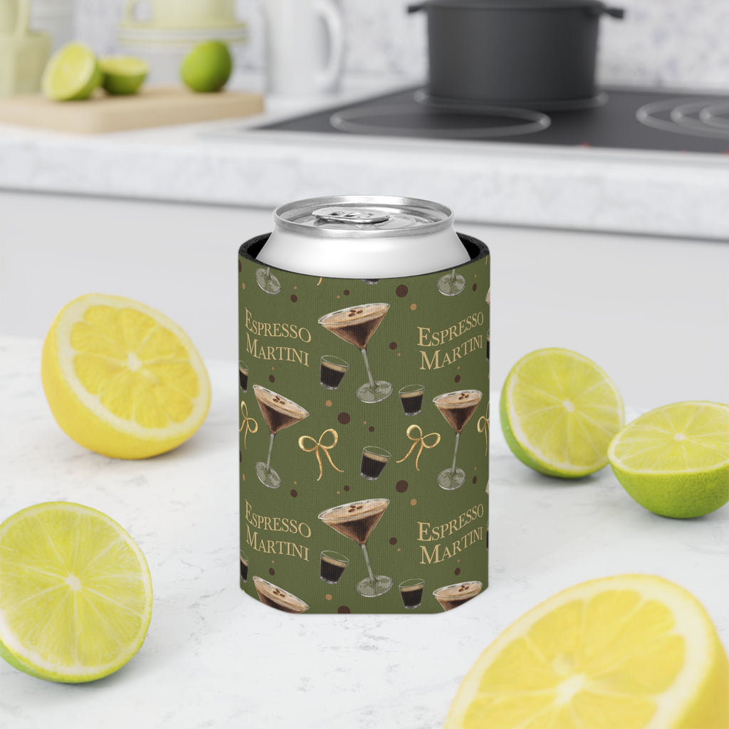 Espresso Martini Can Cooler — Olive Green Espresso Collection Inspired Design