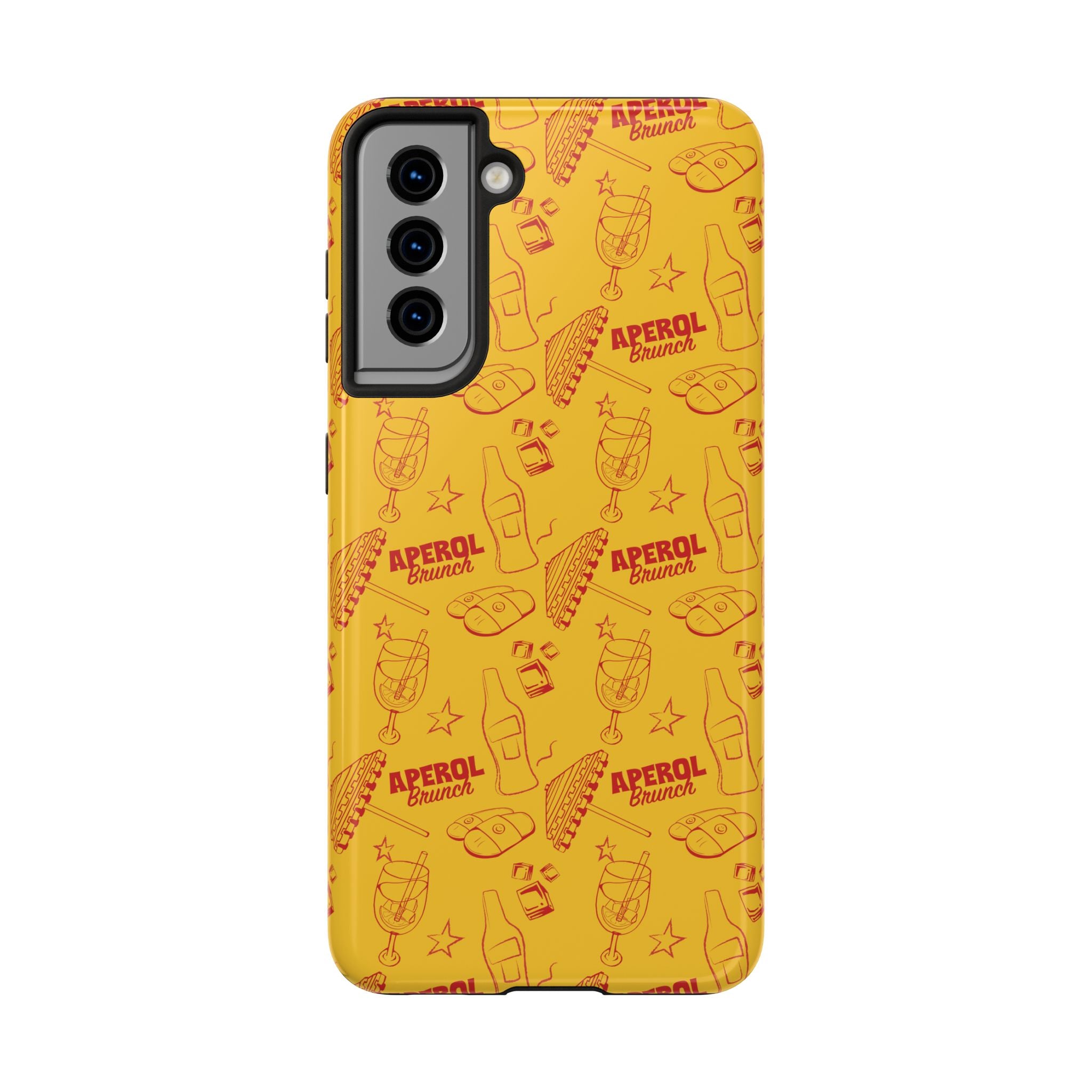 Aperol Brunch Tough Phone Case — Aperol Yellow Patterned Protective Cover