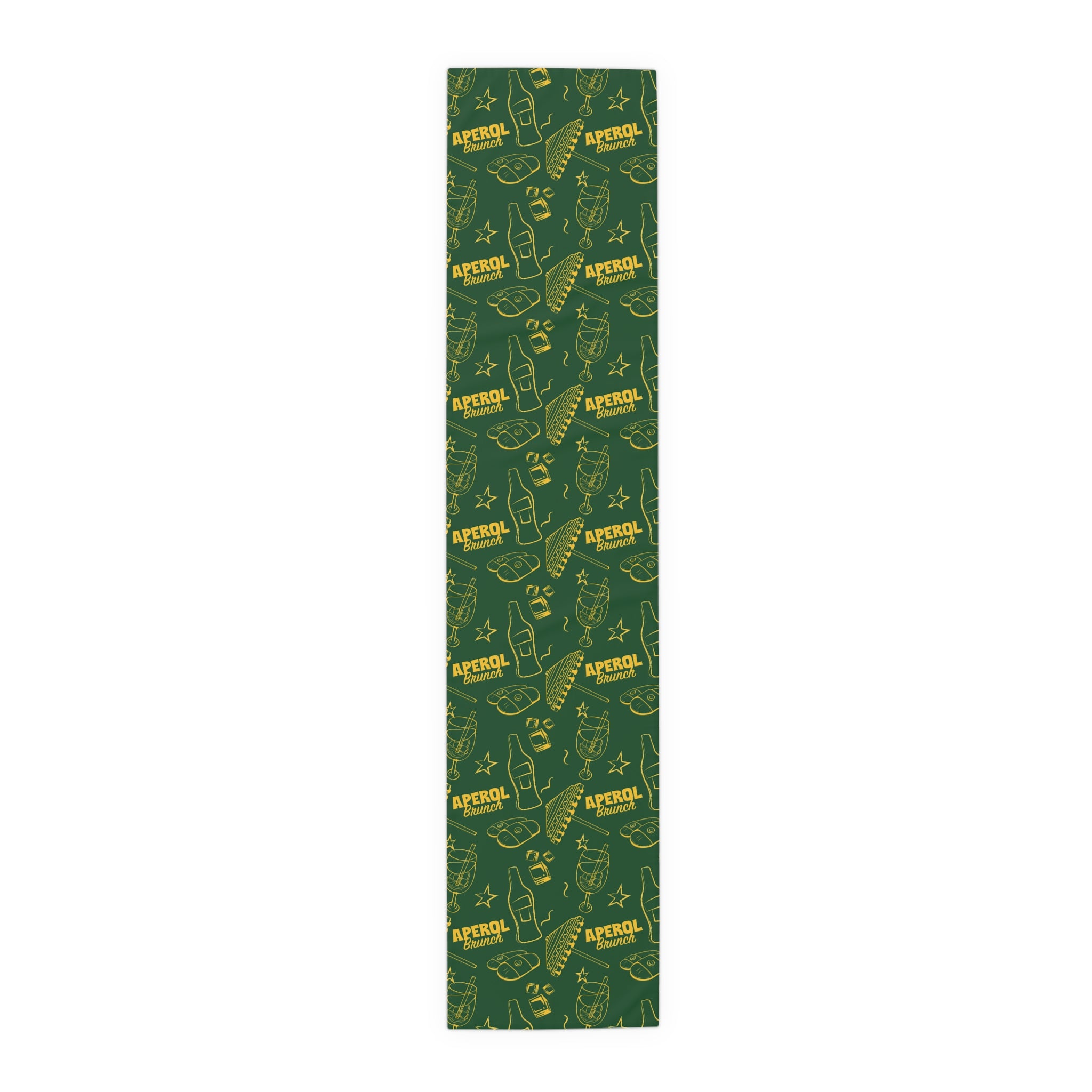 Aperol Brunch Table Runner — Green Citrus Summer Decor
