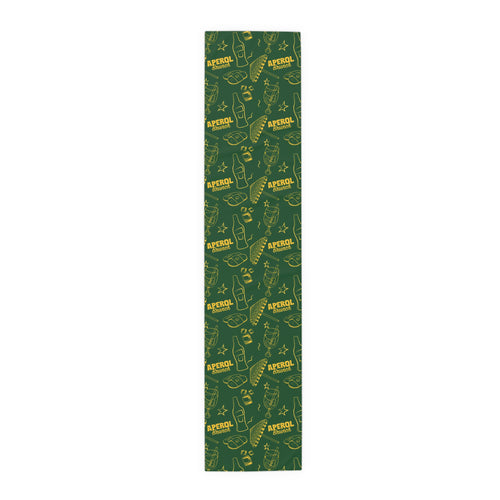 Aperol Brunch Table Runner — Green Citrus Summer Decor