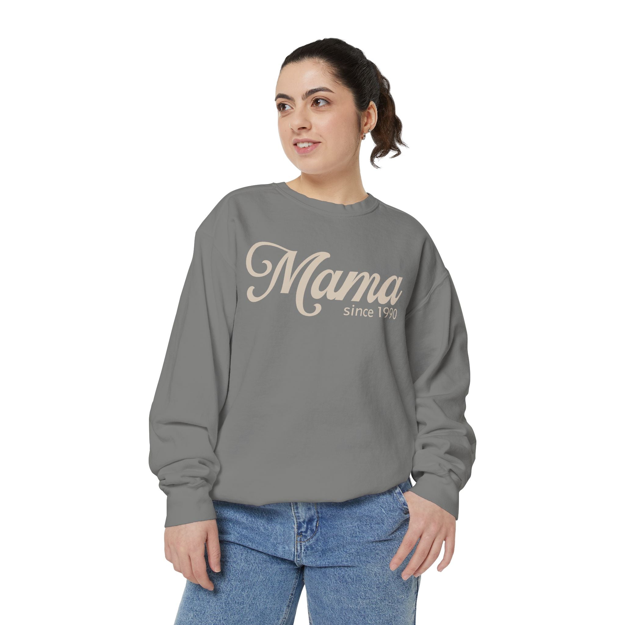 Mama Since 1990 Sweatshirt – Vintage Mom Crewneck Sweatshirt | Minimal Mama Gift for Mother’s Day
