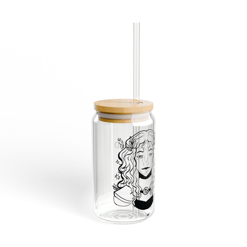 Virgo Mom Gift – Zodiac 16oz Glass Cup for Mom | Astrology Sipper Glass