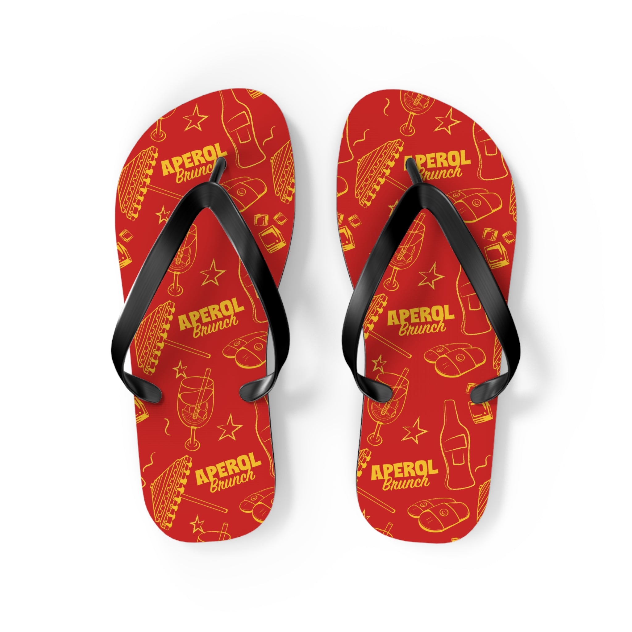 Aperol Brunch Flip Flops – Red Brunch Inspired Design