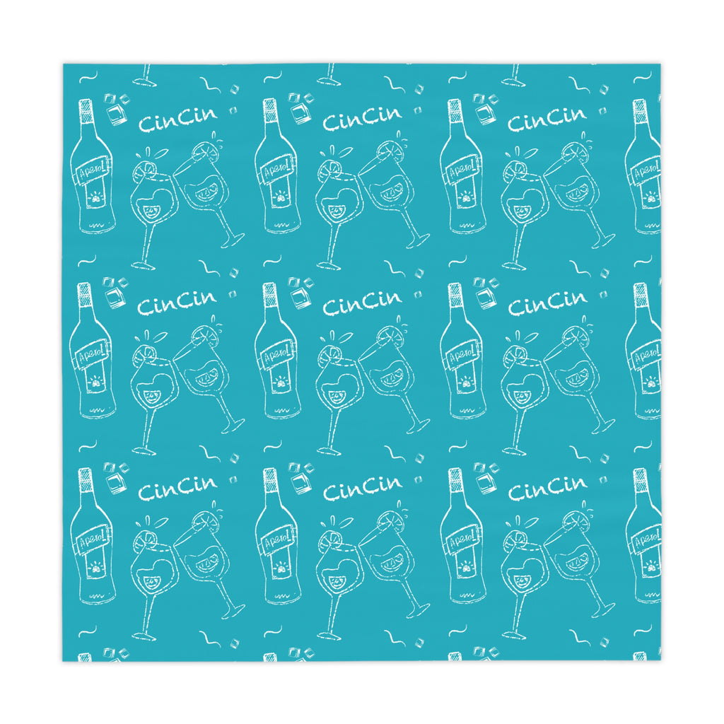 Cin Cin Tablecloth — Turquoise Cin Cin Brunch Inspired Design